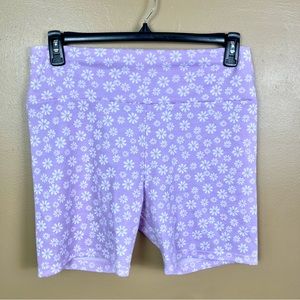 Purple Floral Biker Shorts Women's XL